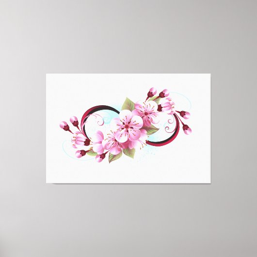 Unendlichkeit mit Sakura Blossom-Blume Leinwanddruck (Vorderseite)