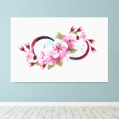 Unendlichkeit mit Sakura Blossom-Blume Leinwanddruck (Insitu (Holzboden))