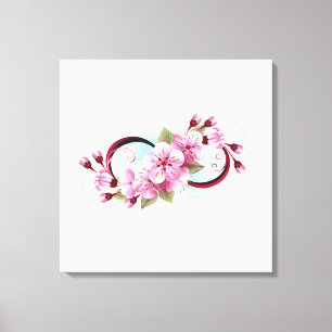 Unendlichkeit mit Sakura Blossom-Blume Leinwanddruck