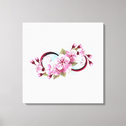 Unendlichkeit mit Sakura Blossom-Blume Leinwanddruck (Vorderseite)