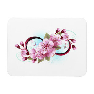 Unendlichkeit mit Sakura Blossom-Blume Magnet