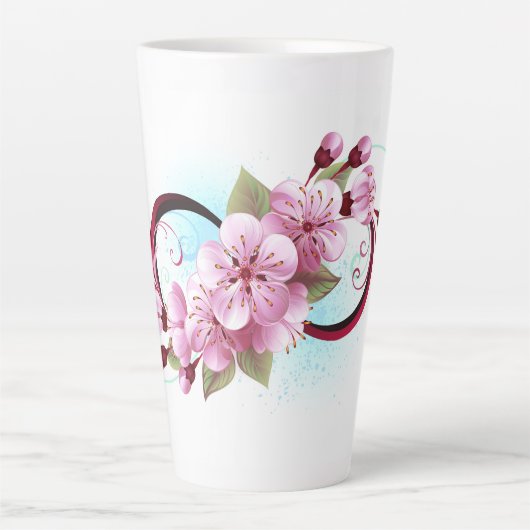 Unendlichkeit mit Sakura Blossom-Blume Milchtasse (Vorderseite)