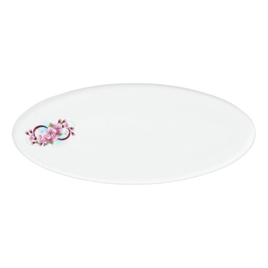 Unendlichkeit mit Sakura Blossom-Blume Namenschild (Vorderseite)