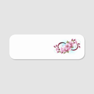 Unendlichkeit mit Sakura Blossom-Blume Namensschild