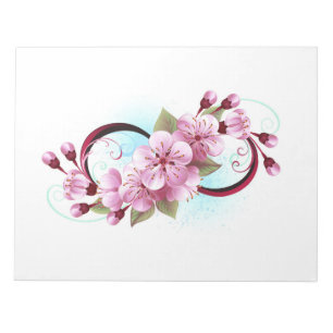 Unendlichkeit mit Sakura Blossom-Blume Notizblock