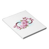 Unendlichkeit mit Sakura Blossom-Blume Notizblock (angewinkelt)