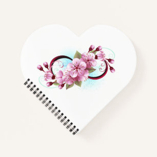 Unendlichkeit mit Sakura Blossom-Blume Notizblock