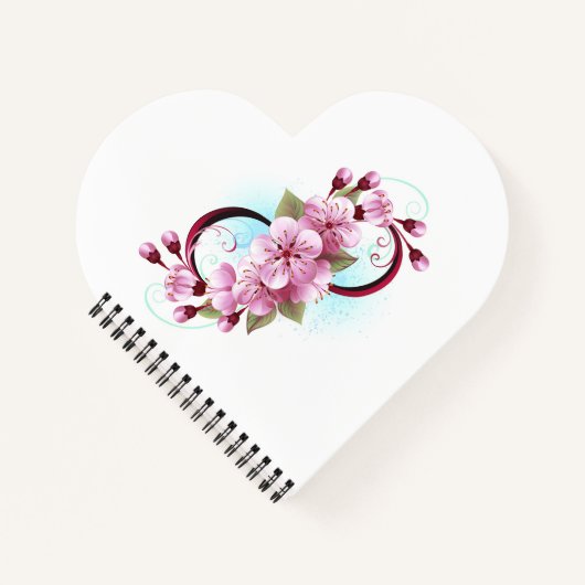 Unendlichkeit mit Sakura Blossom-Blume Notizblock (Vorderseite)