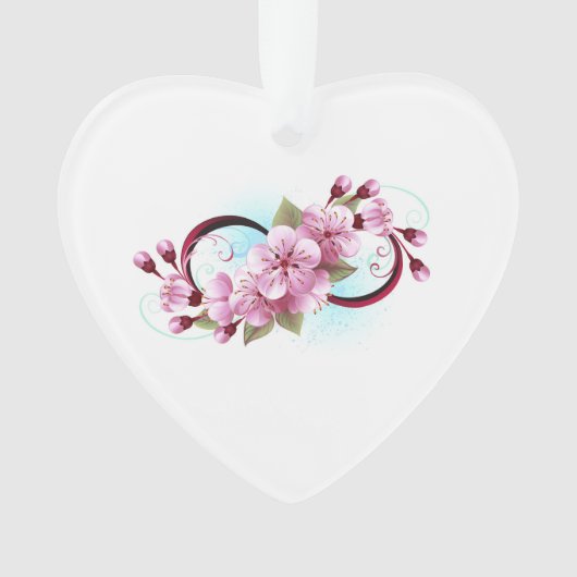Unendlichkeit mit Sakura Blossom-Blume Ornament (Vorderseite)