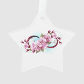 Unendlichkeit mit Sakura Blossom-Blume Ornament (Rückseite)