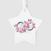 Unendlichkeit mit Sakura Blossom-Blume Ornament (Vorderseite)