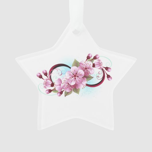 Unendlichkeit mit Sakura Blossom-Blume Ornament (Vorderseite)
