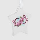Unendlichkeit mit Sakura Blossom-Blume Ornament (Vorderseite)
