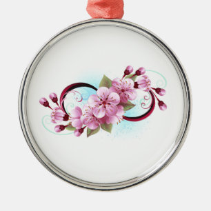 Unendlichkeit mit Sakura Blossom-Blume Ornament Aus Metall