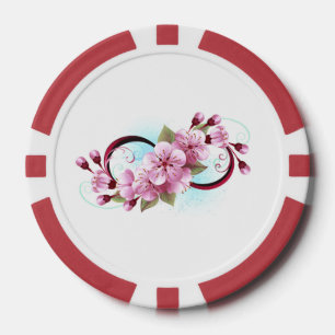 Unendlichkeit mit Sakura Blossom-Blume Pokerchips