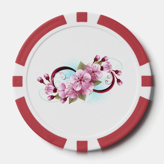 Unendlichkeit mit Sakura Blossom-Blume Pokerchips (Vorderseite)