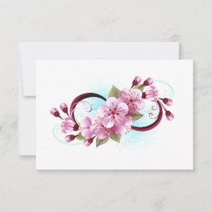 Unendlichkeit mit Sakura Blossom-Blume RSVP Karte