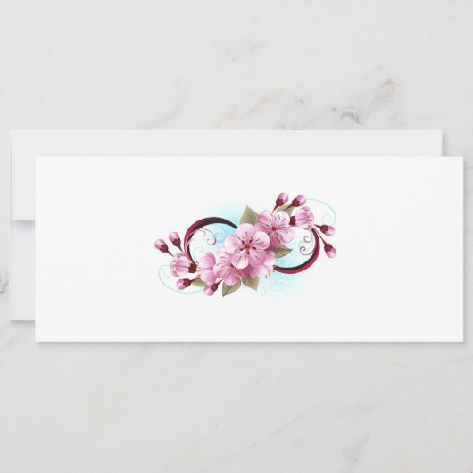 Unendlichkeit mit Sakura Blossom-Blume Save The Date (Vorderseite)