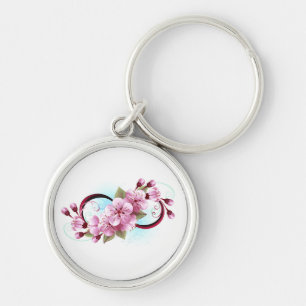 Unendlichkeit mit Sakura Blossom-Blume Schlüsselanhänger