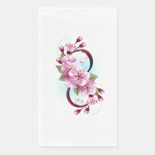 Unendlichkeit mit Sakura Blossom-Blume Serviette (Vorderseite)