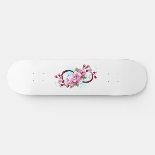 Unendlichkeit mit Sakura Blossom-Blume Skateboard (Horizontal)