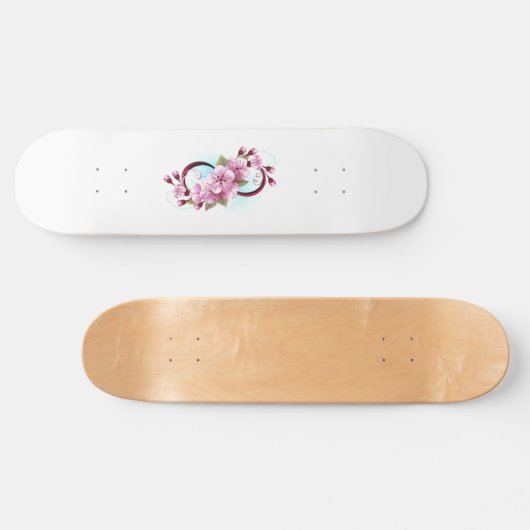 Unendlichkeit mit Sakura Blossom-Blume Skateboard (Horizontal)