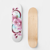 Unendlichkeit mit Sakura Blossom-Blume Skateboard (Vorderseite)