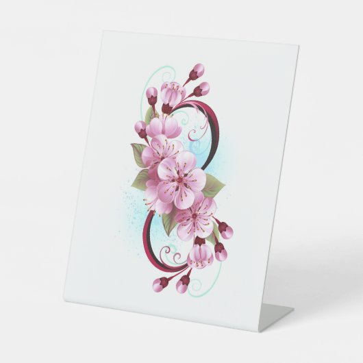 Unendlichkeit mit Sakura Blossom-Blume Sockelschild (Vorderseite)