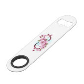 Unendlichkeit mit Sakura Blossom-Blume Speed Flaschenöffner (Vorderseite Schrägansicht)