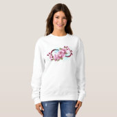 Unendlichkeit mit Sakura Blossom-Blume Sweatshirt (Vorne ganz)