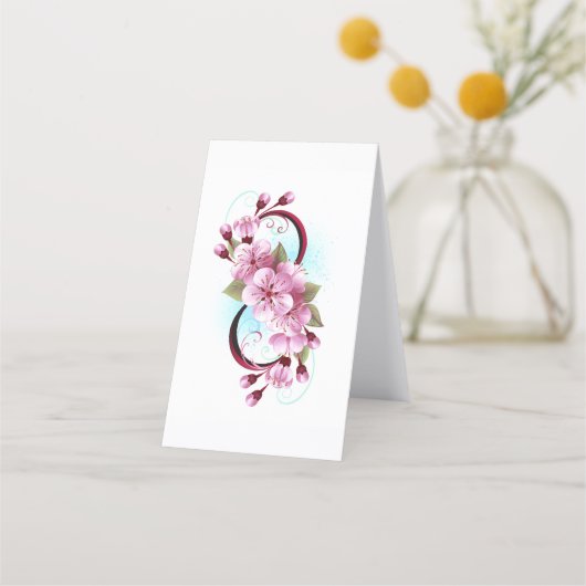 Unendlichkeit mit Sakura Blossom-Blume Terminkarte (Rückseite)