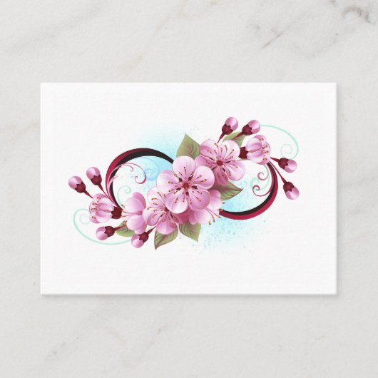 Unendlichkeit mit Sakura Blossom-Blume Terminkarte (Vorderseite)