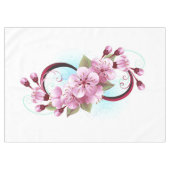 Unendlichkeit mit Sakura Blossom-Blume Tischdecke (Vorderseite (Horizontal))