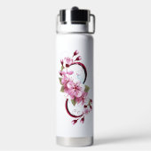 Unendlichkeit mit Sakura Blossom-Blume Trinkflasche (Hinten)