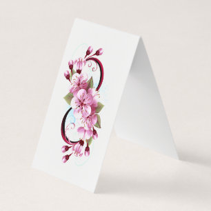 Unendlichkeit mit Sakura Blossom-Blume Visitenkarten