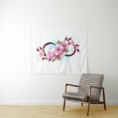 Unendlichkeit mit Sakura Blossom-Blume Wandteppich (Beispiel (Horizontal))