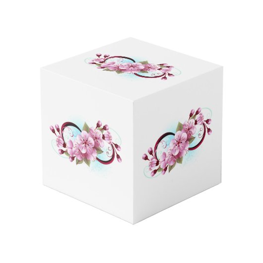 Unendlichkeit mit Sakura Blossom-Blume Würfel (Vorderseite Schrägansicht)