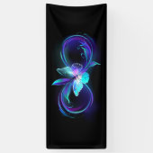 Unendlichkeit mit Zauberschmetterling glänzen Banner (Vertikal)