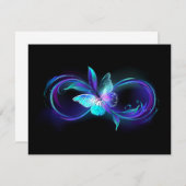 Unendlichkeit mit Zauberschmetterling glänzen Begleitkarte (Vorne/Hinten)