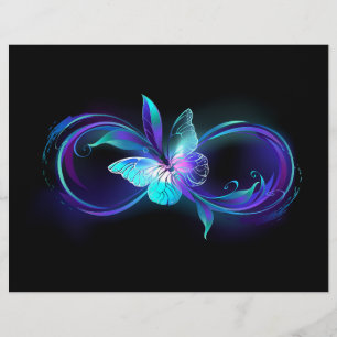 Unendlichkeit mit Zauberschmetterling glänzen Briefbogen