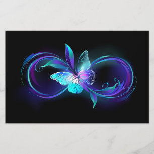 Unendlichkeit mit Zauberschmetterling glänzen Briefpapier