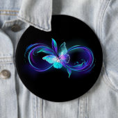 Unendlichkeit mit Zauberschmetterling glänzen Button (Beispiel)