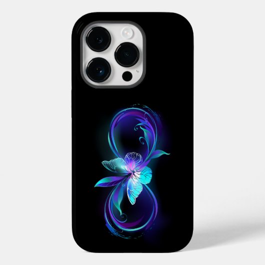 Unendlichkeit mit Zauberschmetterling glänzen Case-Mate iPhone Hülle (Rückseite)