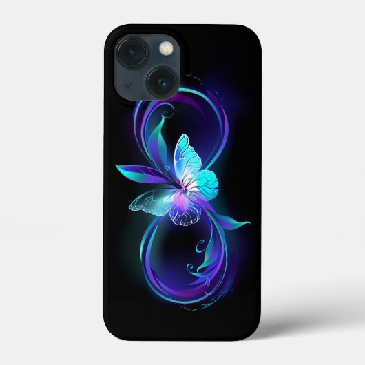 Unendlichkeit mit Zauberschmetterling glänzen Case-Mate iPhone Hülle (Rückseite)