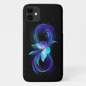 Unendlichkeit mit Zauberschmetterling glänzen Case-Mate iPhone Hülle (Rückseite)