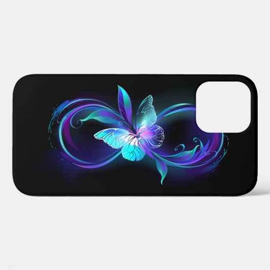 Unendlichkeit mit Zauberschmetterling glänzen Case-Mate iPhone Hülle (Rückseite (Horizontal))