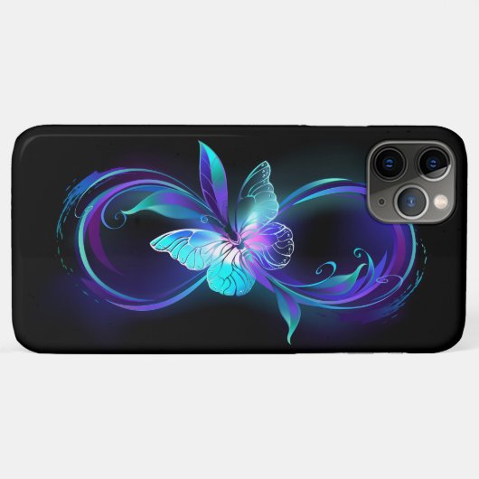 Unendlichkeit mit Zauberschmetterling glänzen Case-Mate iPhone Hülle (Rückseite (Horizontal))