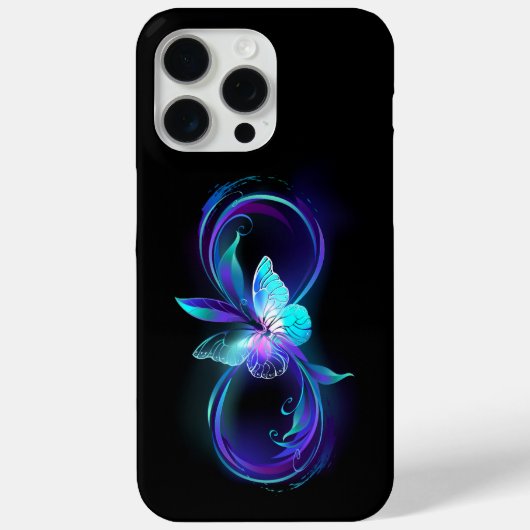 Unendlichkeit mit Zauberschmetterling glänzen Case-Mate iPhone Hülle (Rückseite)