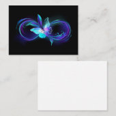 Unendlichkeit mit Zauberschmetterling glänzen Empfehlungskarte (Vorne/Hinten)