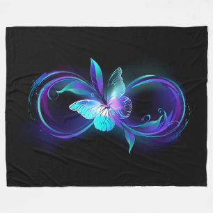 Unendlichkeit mit Zauberschmetterling glänzen Fleecedecke